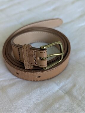 L.L.Bean Women’s XS Tan Leather Belt Brass Buckle